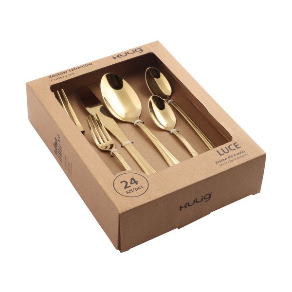 Posate dorate in acciaio inox 24 pz per 4 persone Luce – Kulig-image-3