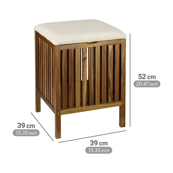 Cesta per il bucato colore naturale scuro in legno 38 l Fondi – Wenko-image-4