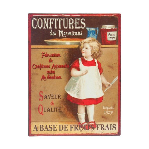 Cartello 25x33 cm Confitures des Marmitons - Antic Line