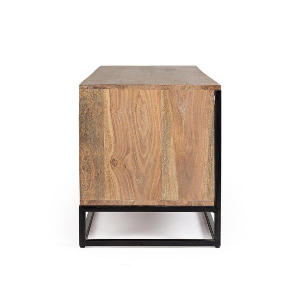 Mobile TV di colore naturale in legno sheesham massiccio 175x50x45 cm Nartan – Bizzotto-image-4