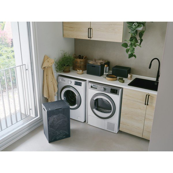 Cesta per il bucato grigio scuro in plastica riciclata 60 l Kaya – Curver-image-2