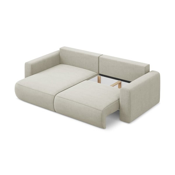 Divano angolare beige allungabile/con contenitore (con penisola a sinistra/con chaise lounge) Kapua – Makamii-image-3