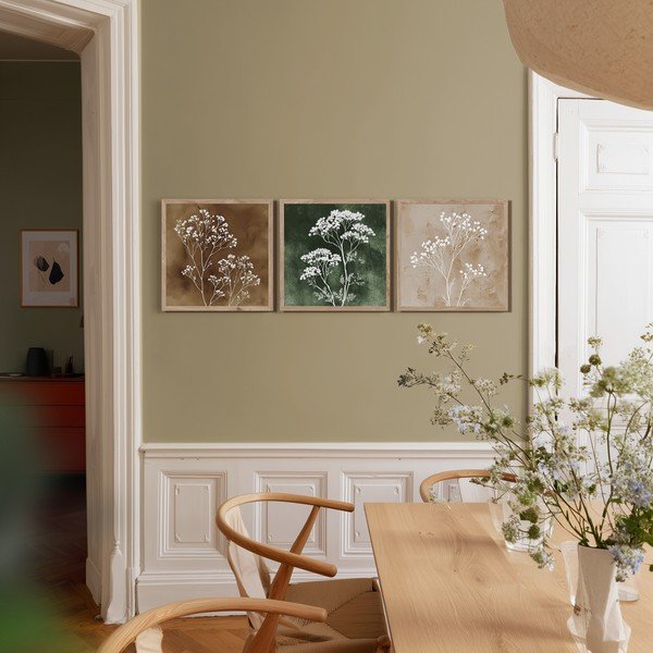 Set di dipinti 3 pz 30x30 cm Floral Imprint – Styler-image-1