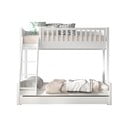 Letto a castello in pino bianco con spazio contenitivo 140x200/90x200 cm SCOTT - Vipack