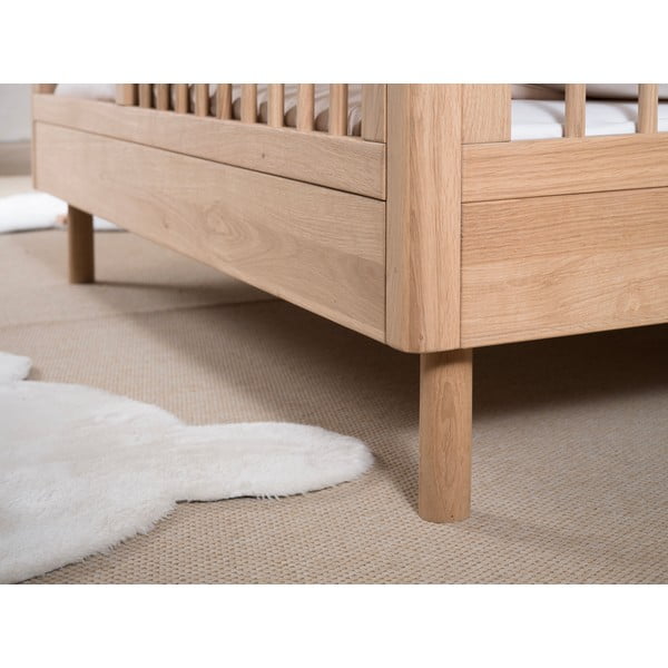 Lettino in legno di quercia di colore naturale 70x140 cm Forrest - Vipack-image-3