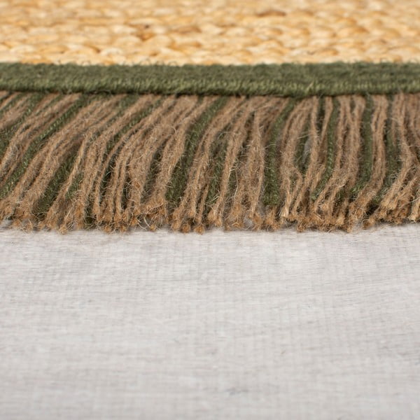 Tappeto rotondo di colore naturale in iuta tessuto a mano ø 180 cm Kahana – Flair Rugs-image-3