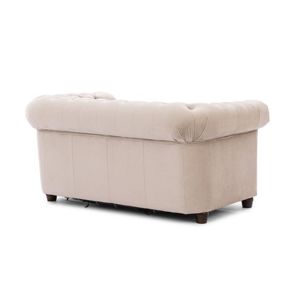 Divano beige allungabile con rivestimento in velluto 148 cm York Blik – Ropez-image-3
