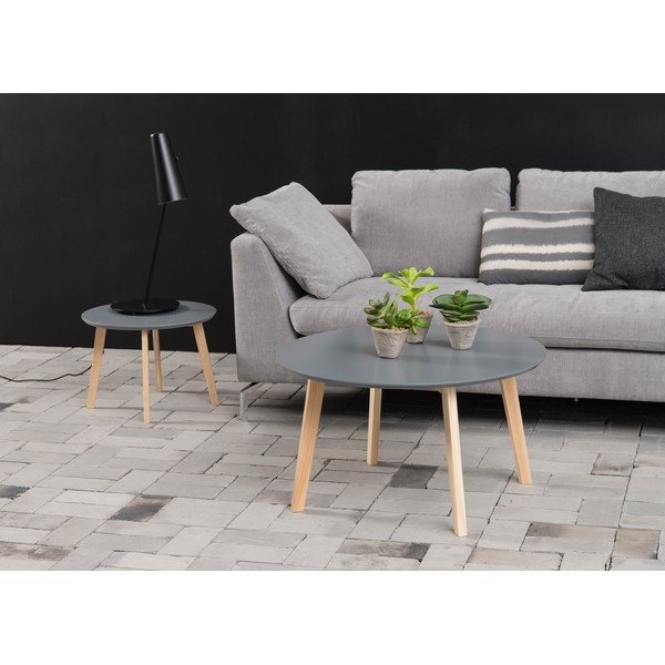 Šedý konferenční stolek Actona Molina, ⌀ 50 cm-image-1