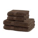 Asciugamani e teli da bagno in spugna di cotone marrone in un set di 4 pezzi Marina - DecoKing