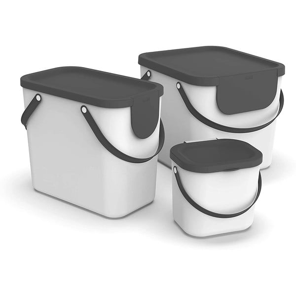 Contenitore per rifiuti compostabili bianco da 6 L Albula - Rotho-image-3
