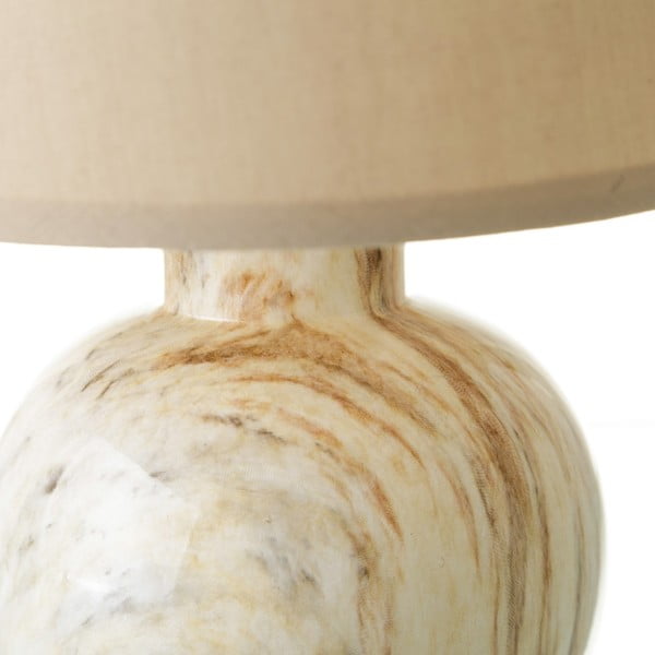 Lampada da tavolo in ceramica beige con paralume in tessuto (altezza 26,5 cm) - Casa Selección-image-2