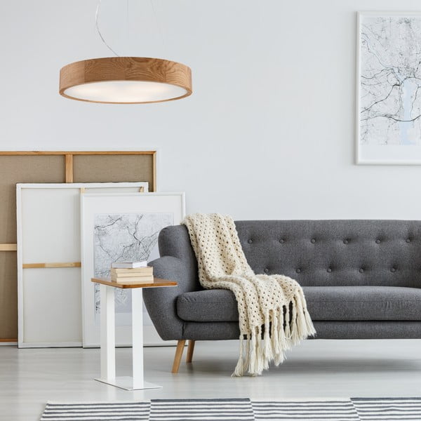 Lampada a sospensione marrone con paralume in vetro ø 47 cm Eveline - LAMKUR-image-2