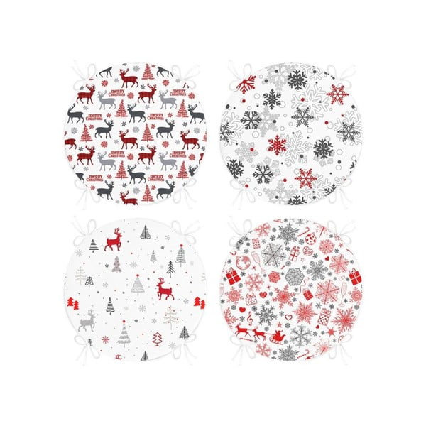 Set di cuscini per sedie a tema natalizio 4 pz ø 40 cm Snowflakes – Mila Home