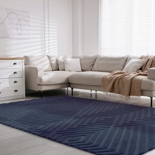 Tappeto in lana blu scuro 160x230 cm Hague - Asiatic Carpets
