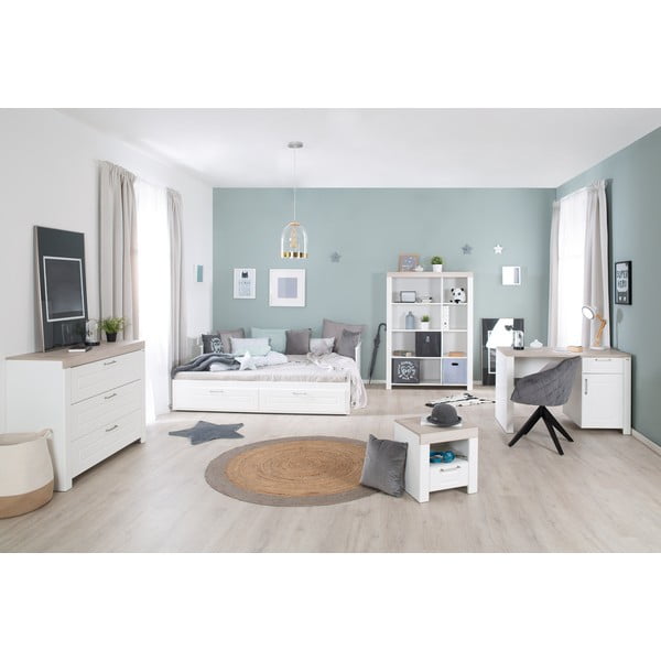 Comodino bianco per bambini con ripiani - Roba-image-2