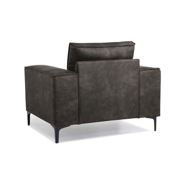 Poltrona in similpelle nera e grigia Copenhagen - Scandic-image-3