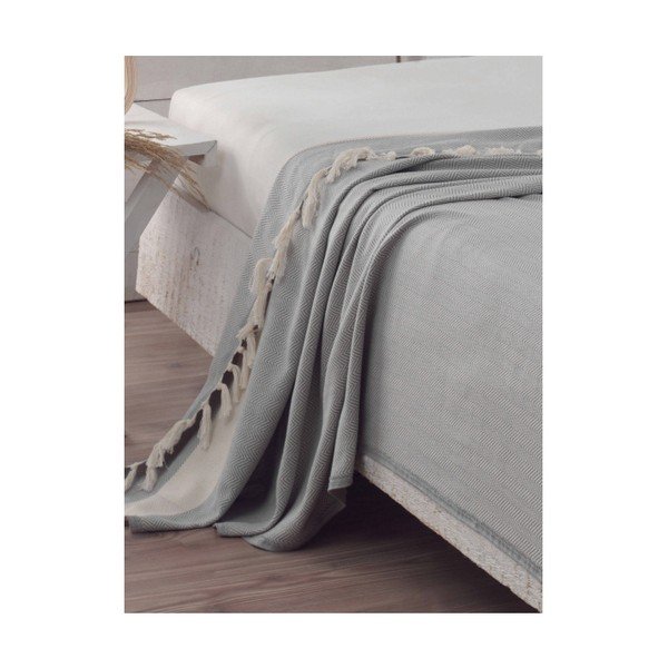 Copriletto in cotone Baliksirti grigio, 200 x 240 cm - Mijolnir-image-1