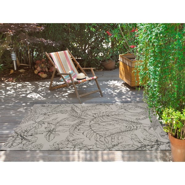 Tappeto da esterno color crema , 135 x 190 cm Tokio Leaf - Universal-image-1