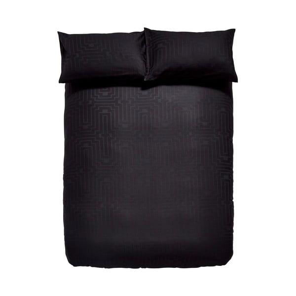 Lenzuolo matrimoniale in cotone sateen nero 200x200 cm - Bianca-image-2