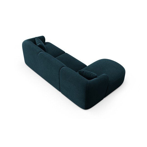 Divano angolare color petrolio (con penisola a sinistra/con chaise lounge) con rivestimento in velluto Campi – Cosmopolitan Design-image-4