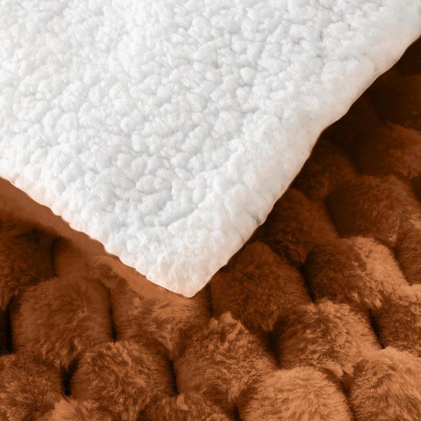 Coperta marrone chiaro in micropile 220x240 cm Frosty – douceur d'intérieur-image-4
