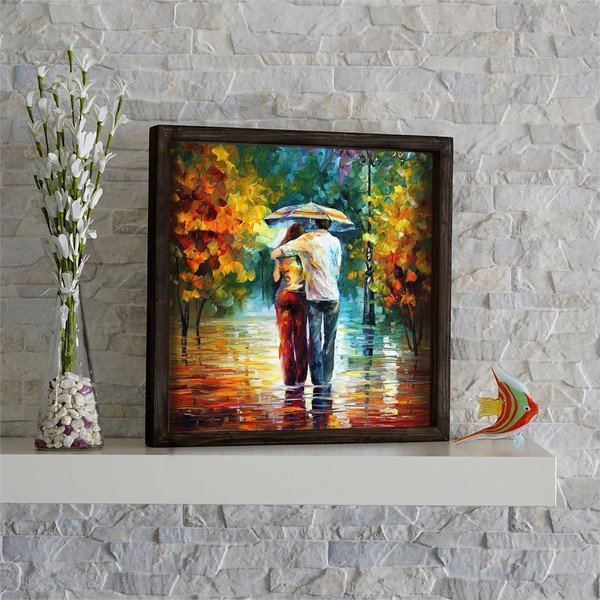 Pittura murale Passeggiata d'autunno, 34 x 34 cm - Evila Originals-image-1