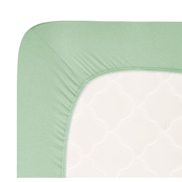Lenzuolo elasticizzato in jersey verde 180x200 cm Boxspring - Andrea Simone-image-1