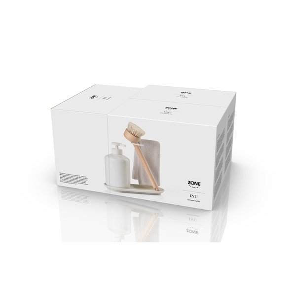 Porta detersivi in plastica e gres bianco Inu - Zone-image-4