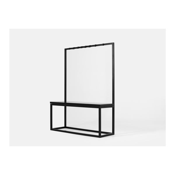 Appendiabiti nero con panca nera, larghezza 120 cm Next - CustomForm-image-3