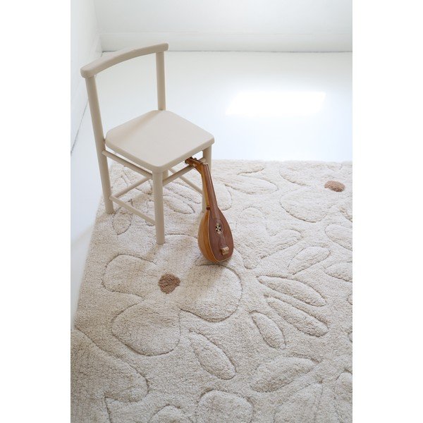 Tappeto per bambini color crema in cotone lavabile e tessuto a mano 120x180 cm Gentle Flora – Nattiot-image-3