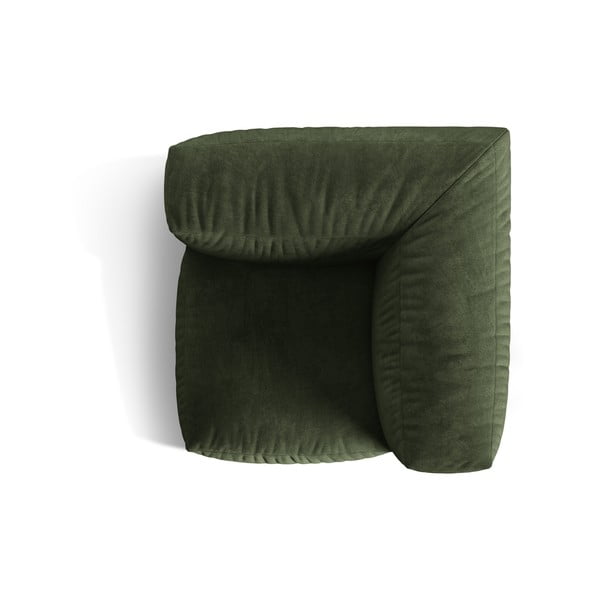 Parte divano componibile verde (con composizione variabile) con rivestimento in velluto Martina – Micadoni -image-3