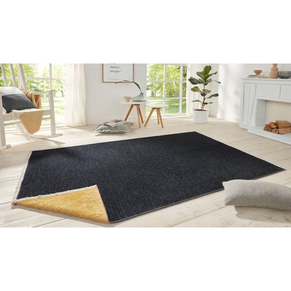 Tappeto bifacciale nero e giallo , 80 x 150 cm Duo - Hanse Home-image-1