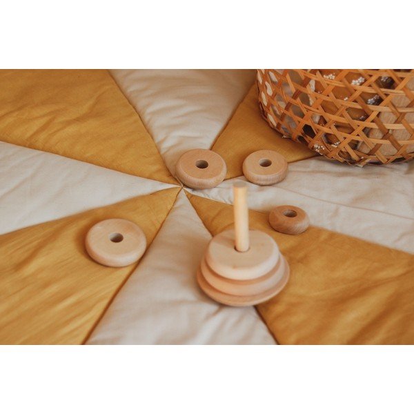 Coperta per bambini gialla e beige Honey Circus - Moi Mili-image-2