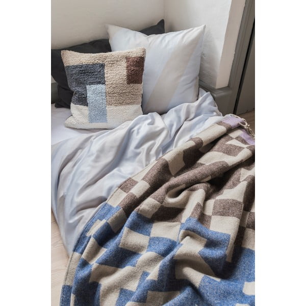 Biancheria matrimoniale estesa grigio chiaro-beige in cotone satin 200x220 cm Diagonal - Mette Ditmer Denmark-image-3