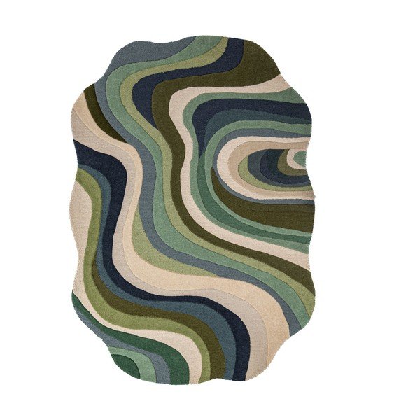 Tappeto verde in lana tessuto a mano 160x230 cm Envy Wool – Flair Rugs