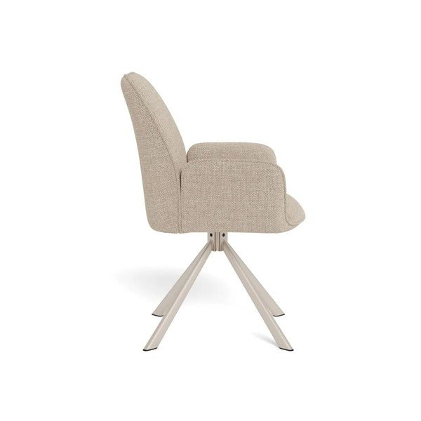 Set di sedie da pranzo beige imbottito con braccioli/girevole 2 pz Glenda – Actona-image-3