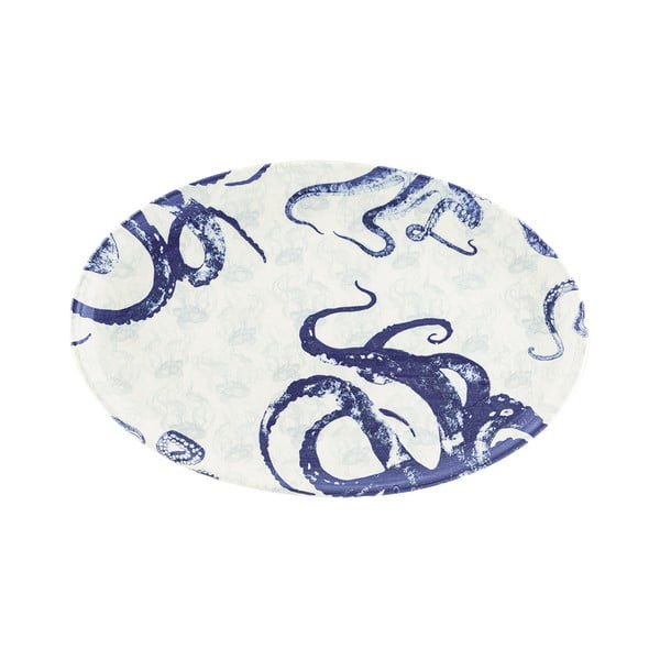 Piatto da portata in ceramica blu e bianca , 40 x 25 cm Positano - Villa Altachiara