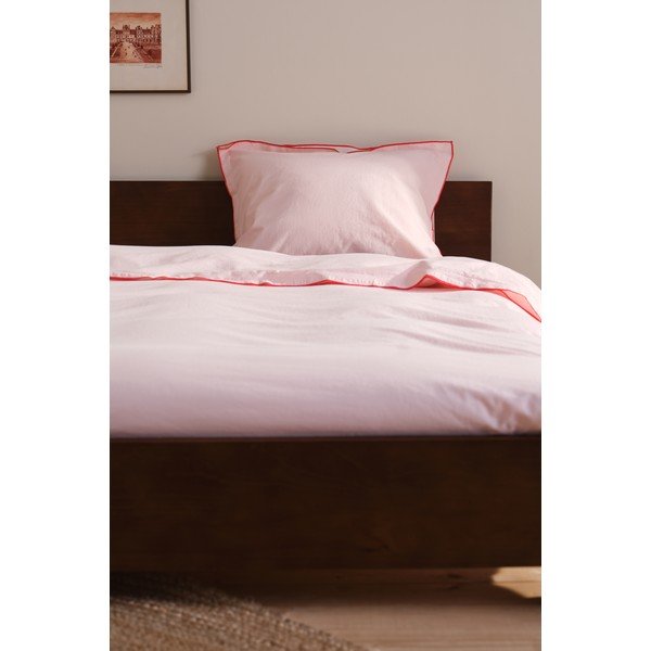Set copripiumino e federa rosso/rosa chiaro in percalle di cotone per letto matrimoniale/per letto esteso 200x220 cm Pivot – Jotex-image-1