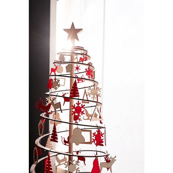 Albero di Natale decorativo in legno Slim, altezza 72 cm - Spira-image-2