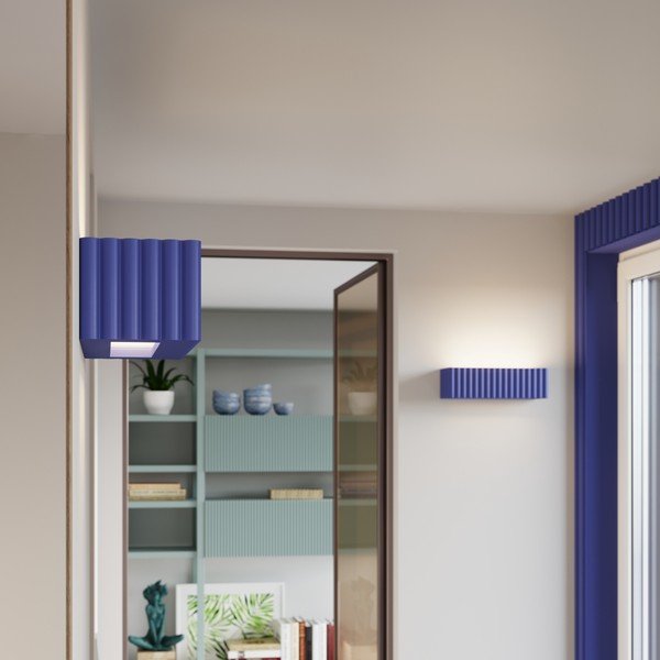 Lampada da parete blu in ceramica Rivena – Sollux-image-2