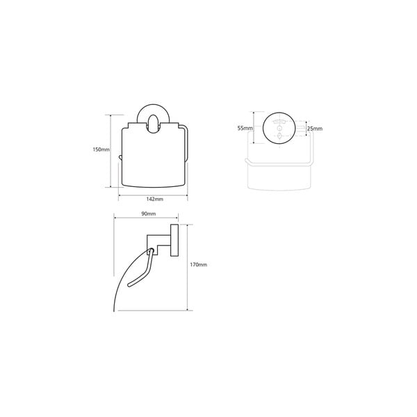 Porta carta igienica in ottone argentato X-Round - Sapho-image-3