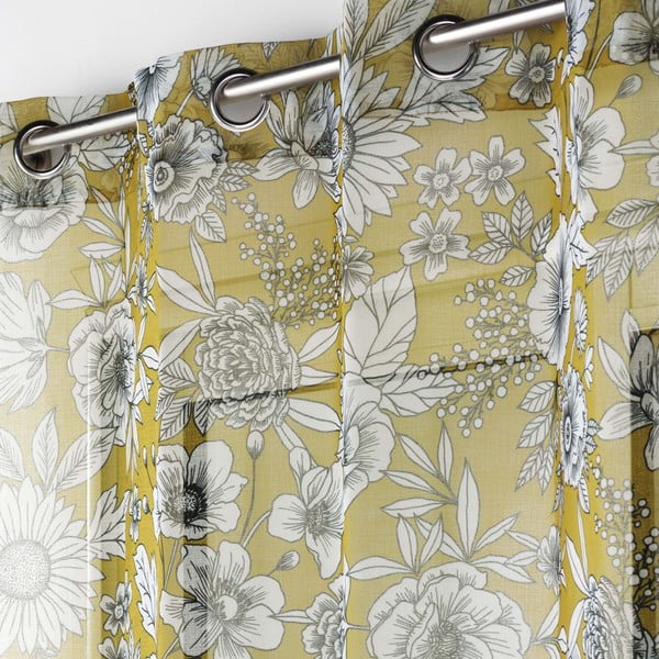 Tenda in voile giallo ocra 140x280 cm Milady - douceur d'intérieur-image-1