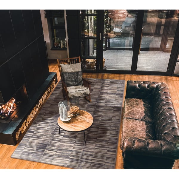 Tappeto in lana grigio 160x240 cm Grids - Agnella-image-1