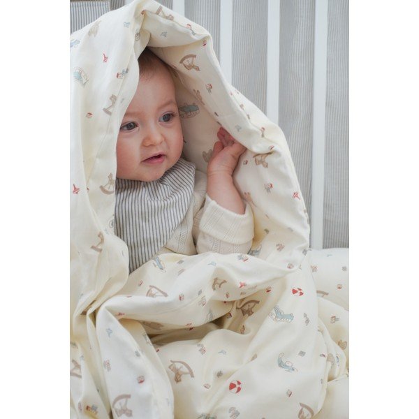 Set con piumino e cuscino beige in cotone per culla 70x100 cm Vintage Toys – Cam Cam Copenhagen-image-3