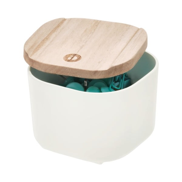 Scatola bianca con coperchio in legno di paulownia , 9 x 9 cm Eco - iDesign-image-1