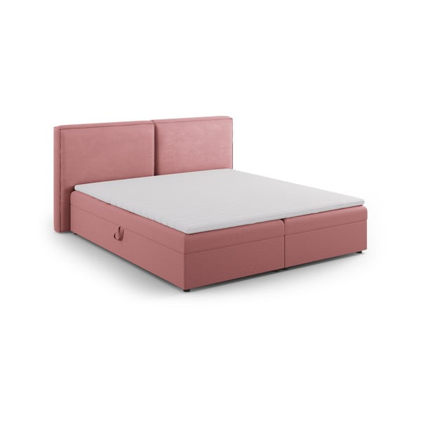 Letto boxspring rosa con contenitore 140x200 cm Arendal – Cosmopolitan Design