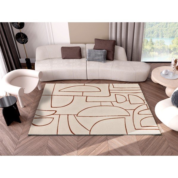 Tappeto color mattone/color crema 80x150 cm Beruti – Universal-image-1