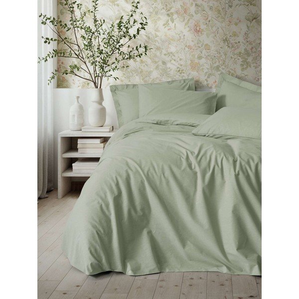 Set copripiumino e federa color salvia per letto singolo 200x140 cm Plain  – Mijolnir-image-2