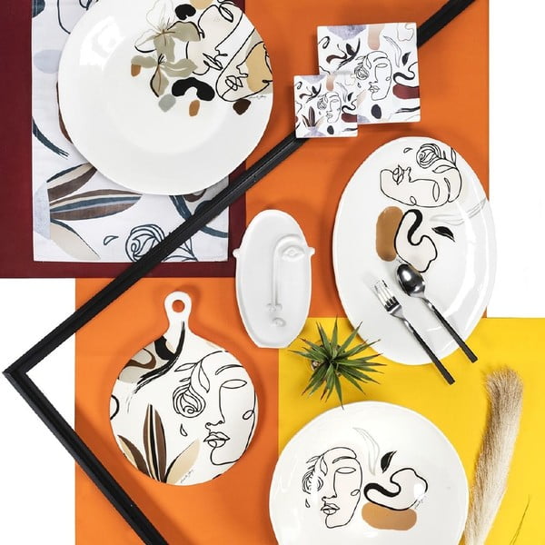 Piatto da portata in ceramica , 38 x 27,5 cm Face to Grey - VDE Tivoli 1996-image-4