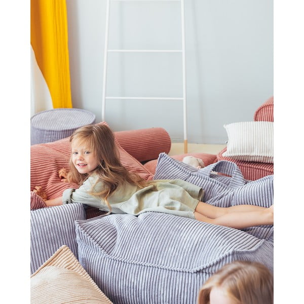 Pouf a sacco per bambini blu con rivestimento in velluto a coste Chair – Wigiwama-image-4